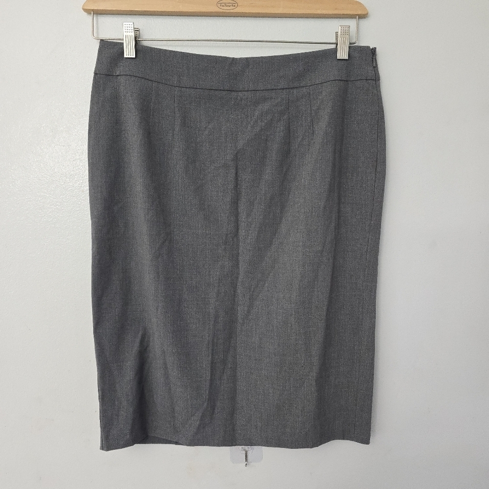 New York & Company Grey Pencil Skirt Womens 12 Cocktail Office Siren Business
